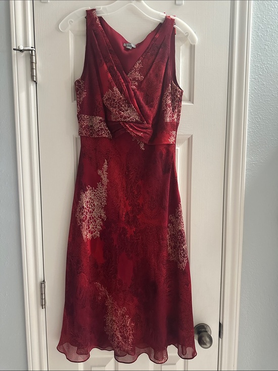 Ann Taylor Dresses & Skirts - Vintage Ann Taylor Burgundy Floral Silk Midi Dress Size 8 Whimsygoth Red Wine